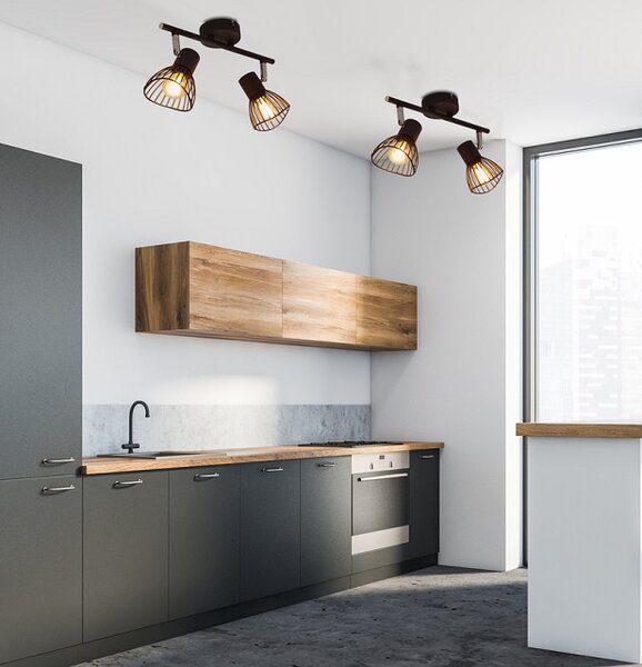 Czarna podwójna lampa sufitowa w stylu loft - V170 A5-Z34