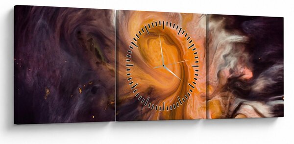 Abstrakcyjny obraz - kosmos (z zegarem) (90x30 cm)