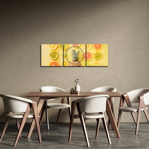 Obraz owoców (z zegarem) (90x30 cm)