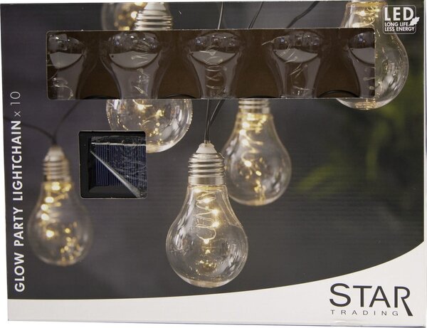 Biała solarna girlanda świetlna LED odpowiednia na zewnątrz Star Trading Glow, dł. 1,9 m