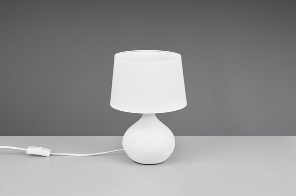 Biała lampa stołowa z ceramiki i tkaniny Reality Martin, wys. 29 cm