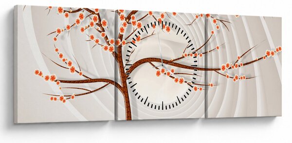 Obraz - Drzewo w nieskończoności (z zegarem) (90x30 cm)