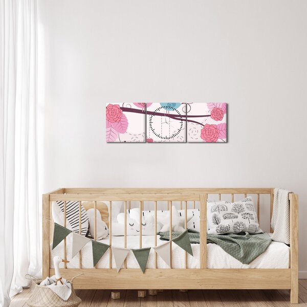 Obraz - Czas miłości (z zegarem) (90x30 cm)