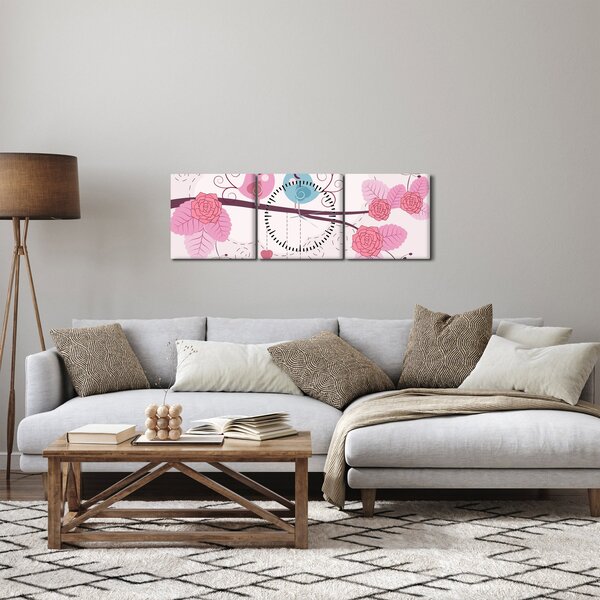 Obraz - Czas miłości (z zegarem) (90x30 cm)