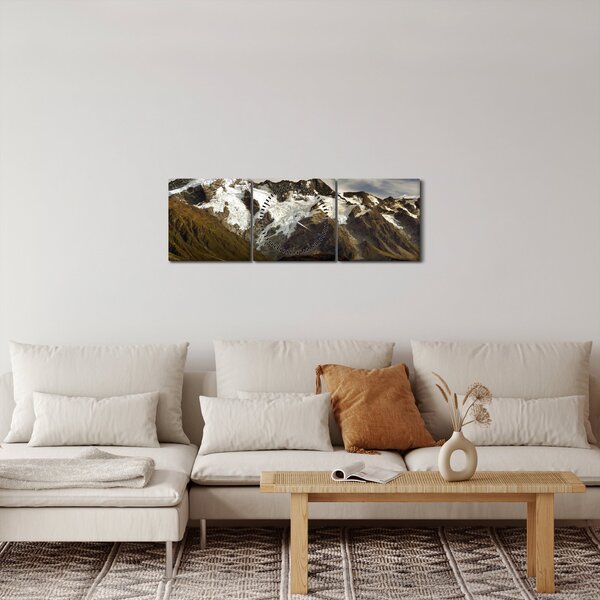 Obraz góry Sefton, Nowa Zelandia (z zegarem) (90x30 cm)