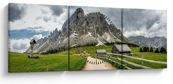 Obraz - W austriackich górach (z zegarem) (90x30 cm)