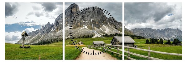Obraz - W austriackich górach (z zegarem) (90x30 cm)