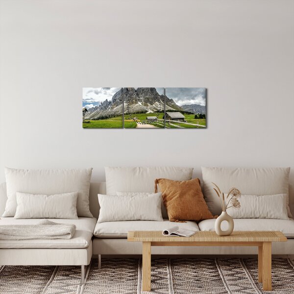 Obraz - W austriackich górach (z zegarem) (90x30 cm)