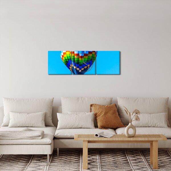 Obraz - Balon na gorące powietrze (z zegarem) (90x30 cm)
