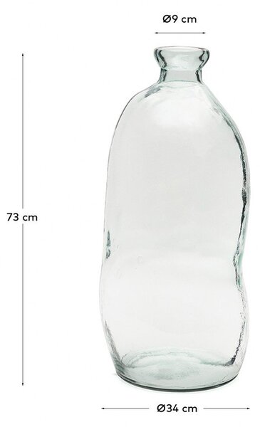Wysoki wazon ze szkła z recyklingu (wysokość 75 cm) Brenna – Kave Home