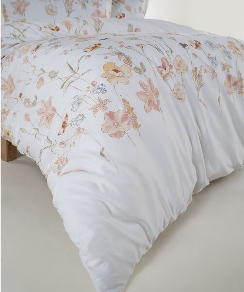 Biała pościel dwuosobowa z satyny bawełnianej 240x220 cm Ivory Garden Floral – Mila Home Luxury