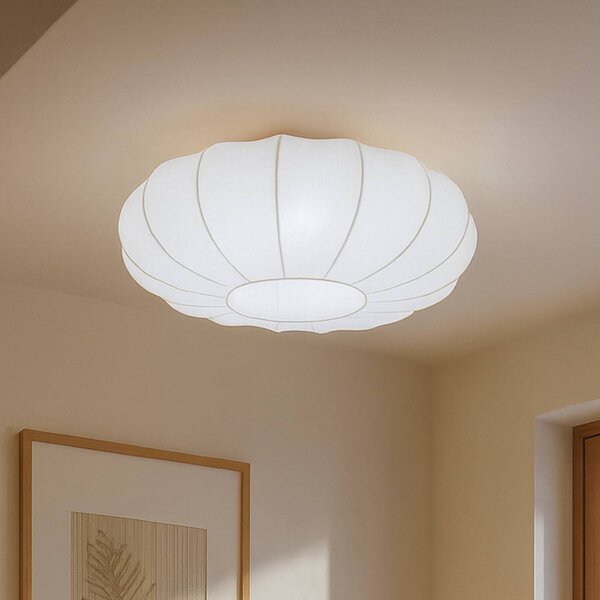 Lampa sufitowa Helin Lindby, możliwość ściemniania, biały / opal, salon / jadalnia, tkanina / materiał / jedwab, skandynawski