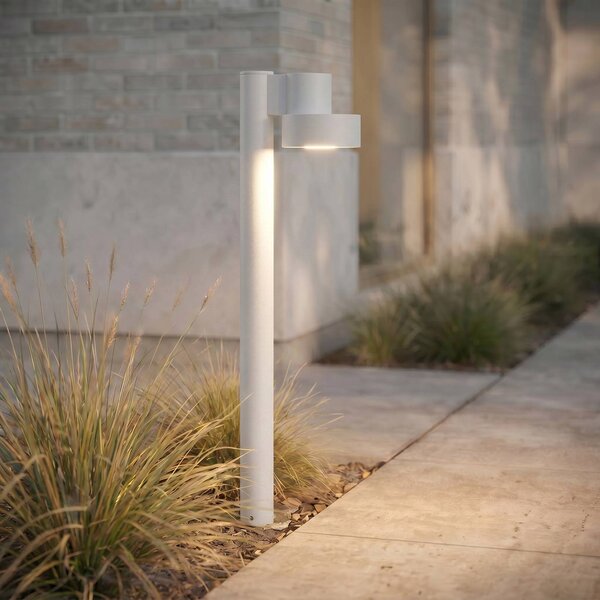 Słupek oświetleniowy LED Lucande Elune, jasnoszara, IP44, wysokość 77 cm Elune, aluminiowy / szary / cynkowy, aluminium, nowoczesny