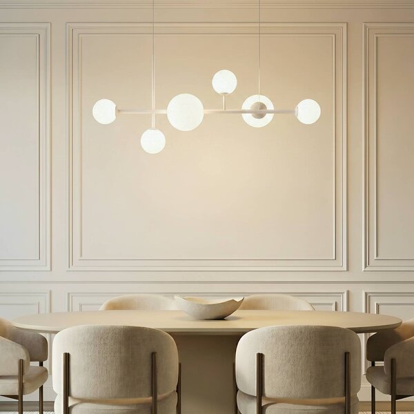 Lampa wisząca Dione ALDEX, możliwość ściemniania, biały / opal, salon / jadalnia, szkło, nowoczesny
