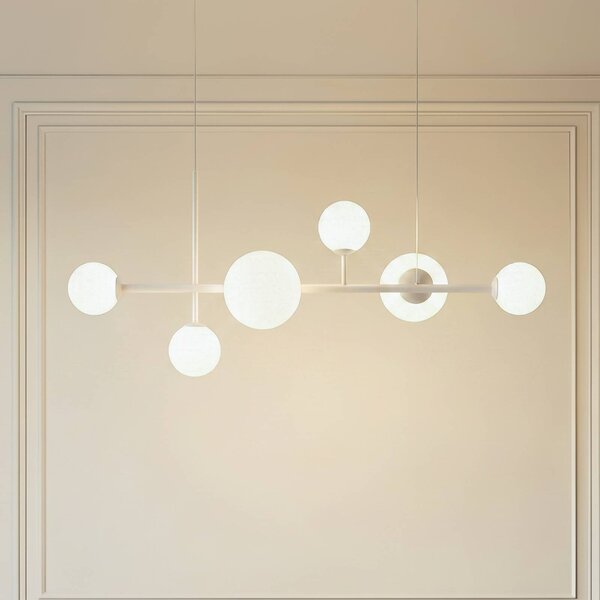 Lampa wisząca Dione ALDEX, możliwość ściemniania, biały / opal, salon / jadalnia, szkło, nowoczesny