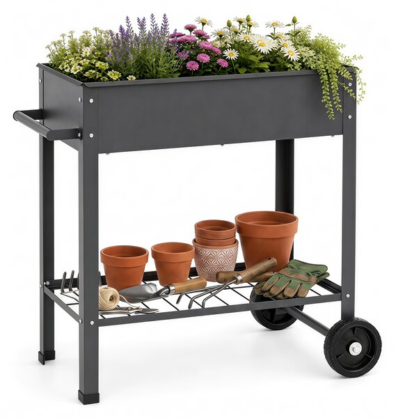 Podwyższona donica ogrodowa na kółkach