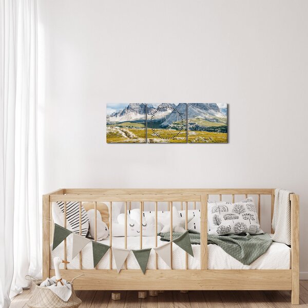 Obraz - Włoskie Dolomity (z zegarem) (90x30 cm)