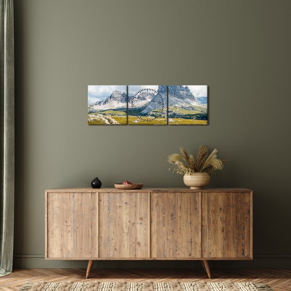 Obraz - Włoskie Dolomity (z zegarem) (90x30 cm)