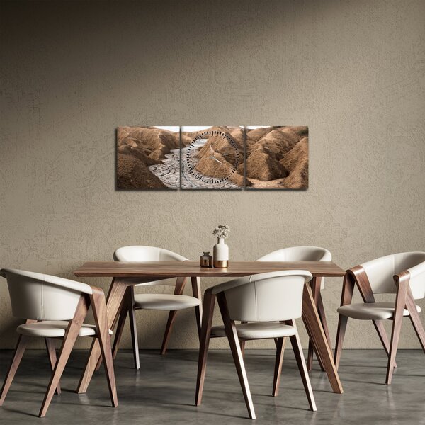 Obraz - Rumuński wulkan (z zegarem) (90x30 cm)