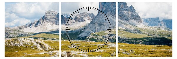 Obraz - Włoskie Dolomity (z zegarem) (90x30 cm)