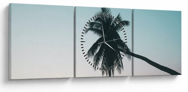 Obraz - Palma na Bali (z zegarem) (90x30 cm)