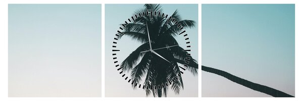 Obraz - Palma na Bali (z zegarem) (90x30 cm)