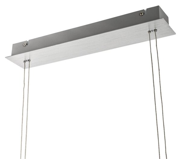 Lampa wisząca Myron Lucande, możliwość ściemniania, aluminiowy / szary / cynkowy, salon / jadalnia, aluminium, nowoczesny