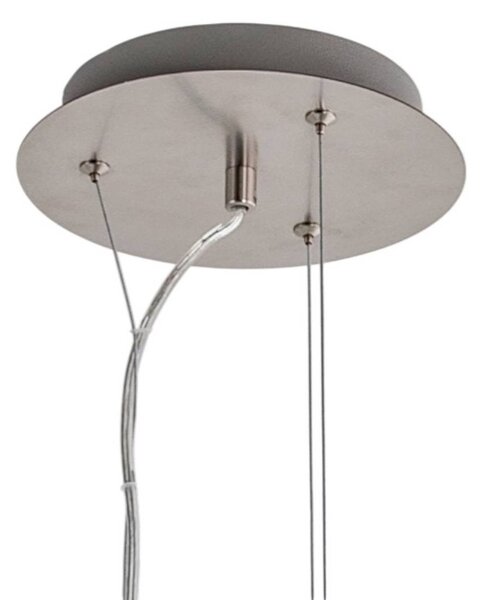 Lampa wisząca szklana Gunda Lindby, możliwość ściemniania, biały / opal, salon / jadalnia, szkło, nowoczesny