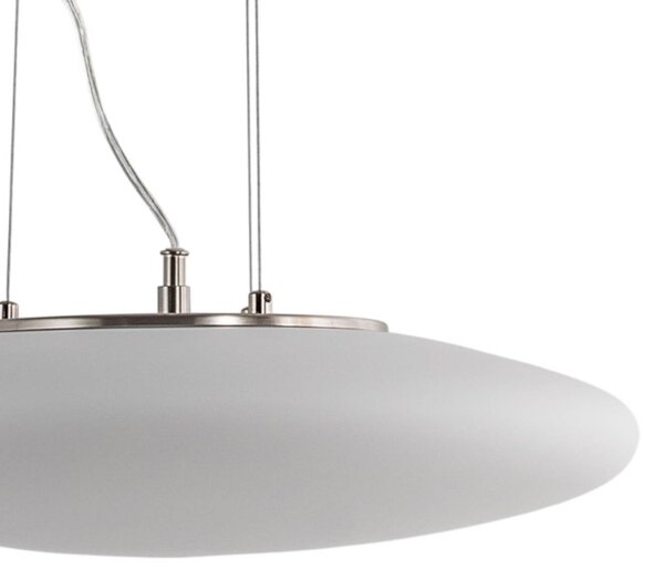 Lampa wisząca szklana Gunda Lindby, możliwość ściemniania, biały / opal, salon / jadalnia, szkło, nowoczesny