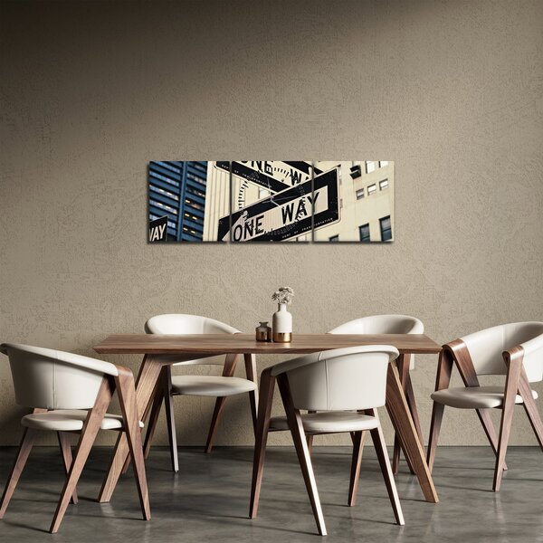 Obraz - New York ONE WAY (z zegarem) (90x30 cm)