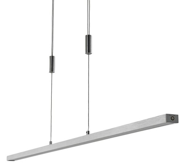 Lampa wisząca Myron Lucande, możliwość ściemniania, aluminiowy / szary / cynkowy, salon / jadalnia, aluminium, nowoczesny