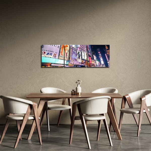 Obraz - New York Theater District (z zegarem) (90x30 cm)