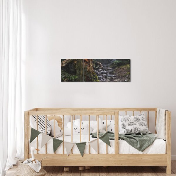 Obraz - W lesie (z zegarem) (90x30 cm)