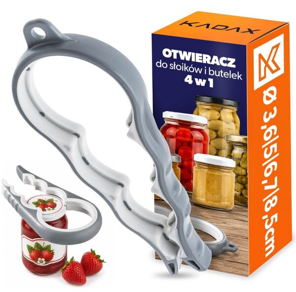 Otwieracz do słoików i butelek 4w1 Cirie 25 x 9.5 cm szary