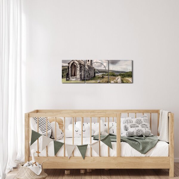 Obraz - Kościół irlandzki (z zegarem) (90x30 cm)