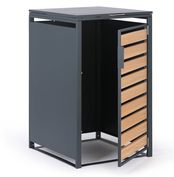 Wiata na pojemnik na odpady 240 l, 1160 x 695 x 800 mm, dekor drewna