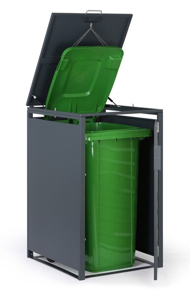 Wiata na pojemnik na odpady 240 l, 1160 x 695 x 800 mm, dekor drewna