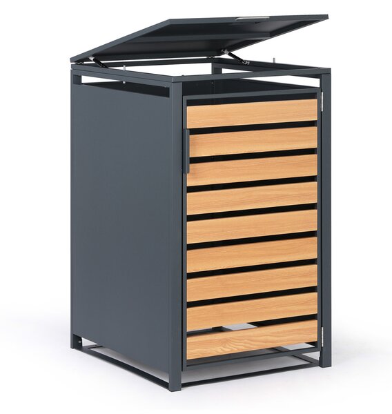 Wiata na pojemnik na odpady 240 l, 1160 x 695 x 800 mm, dekor drewna