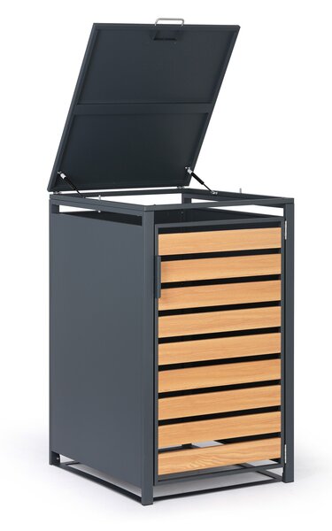 Wiata na pojemnik na odpady 240 l, 1160 x 695 x 800 mm, dekor drewna