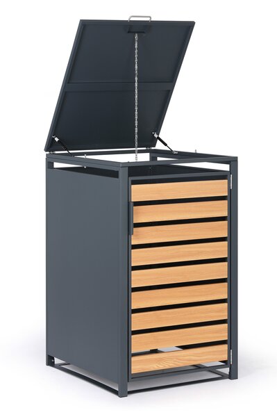 Wiata na pojemnik na odpady 240 l, 1160 x 695 x 800 mm, dekor drewna