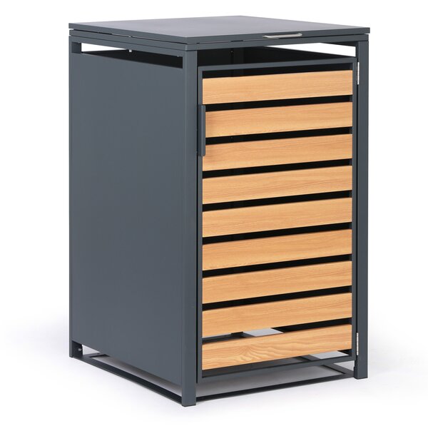 Wiata na pojemnik na odpady 240 l, 1160 x 695 x 800 mm, dekor drewna