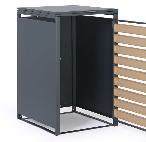 Wiata na pojemnik na odpady 240 l, 1160 x 695 x 800 mm, dekor drewna
