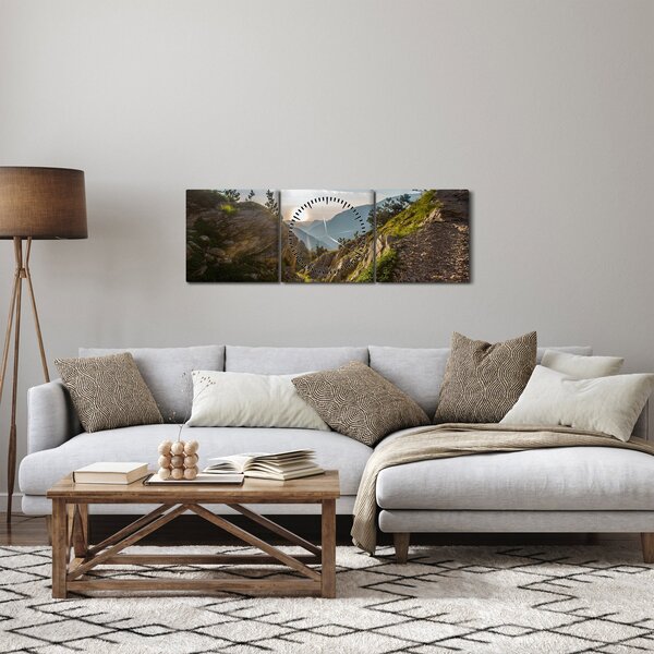 Obraz - Góra Olimp (z zegarem) (90x30 cm)