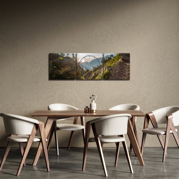 Obraz - Góra Olimp (z zegarem) (90x30 cm)