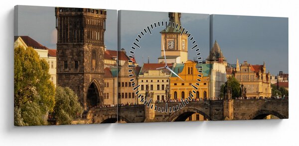 Obraz - Most Karola (z zegarem) (90x30 cm)