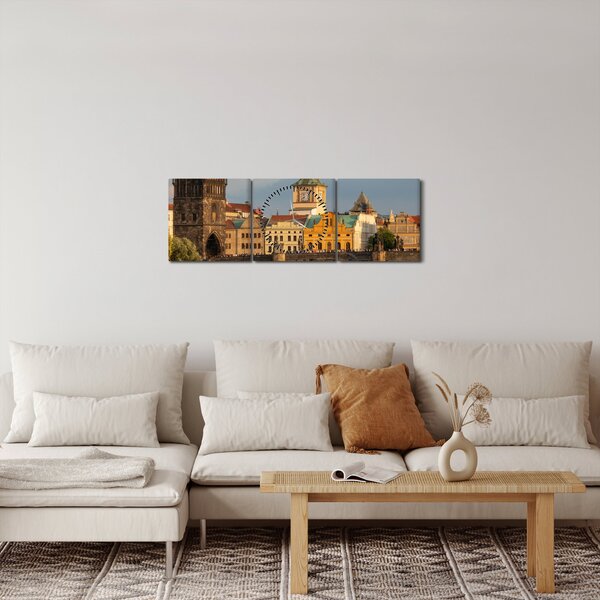 Obraz - Most Karola (z zegarem) (90x30 cm)
