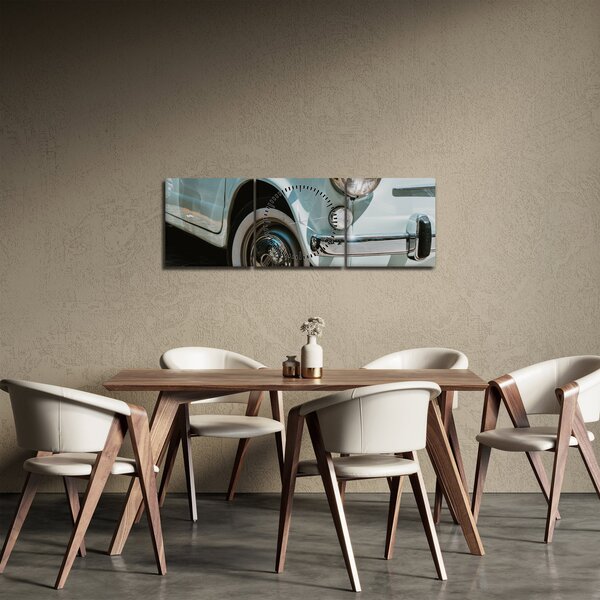 Obraz - Fiat retro samochód (z zegarem) (90x30 cm)