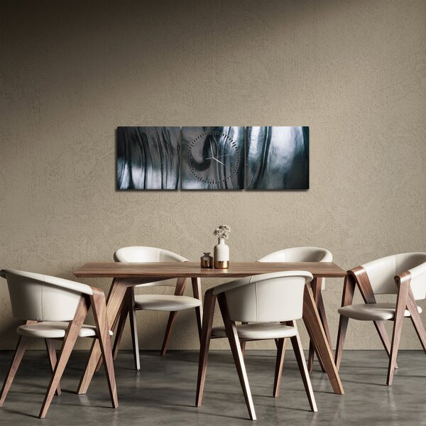 Obraz - Twarz ze stali (z zegarem) (90x30 cm)