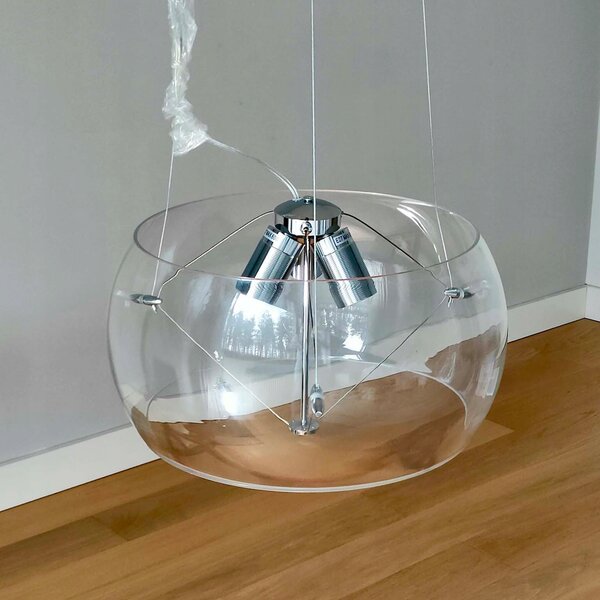 Lampa wisząca przezroczysta szklana kula 3xE27 ufo ANDROMEDA