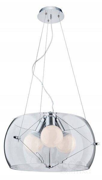 Lampa wisząca przezroczysta szklana kula 3xE27 ufo ANDROMEDA